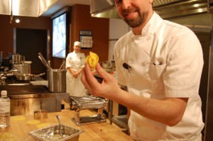 Here Chef Tal is making a tortellini. I think he would like this picture, because he is the kind of guy who would rather not BE IN a picture.